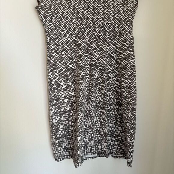 Boden Women v-neck short sleeve polka dot gray white stretch cotton dress 6 EUC! - Picture 10 of 10